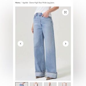 Agolde Women's wide leg cuffed jean Dame size 26